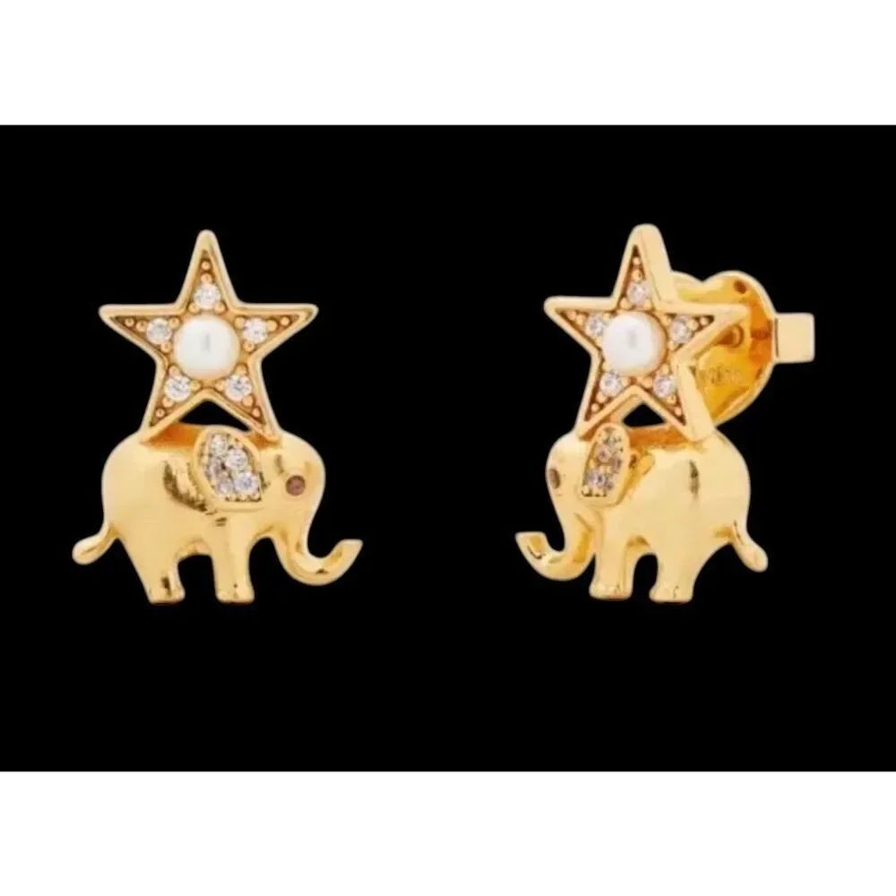 Kate Spade NEW elephant Winter carnival earrings